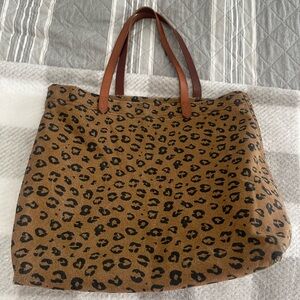 Madewell Large Animal Print Canvas Tote Bag